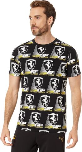 PUMA Men's Standard Ferrari Race All Over Print Tee, Black-AOP, Medium in Kuwait