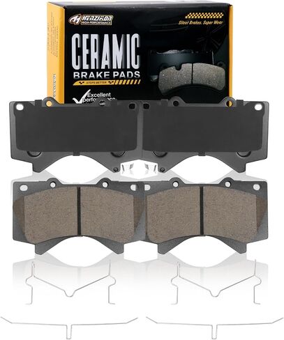 Front Brake Pads for Lexus LX570 and Toyota Land Cruiser/Sequoia/Tundra,Automotive Replacement Disc Brake Pads Set for Car or Truck,Reliable Stopping Power,Low-Dust,Easy to Replace(HZ1303) in Kuwait