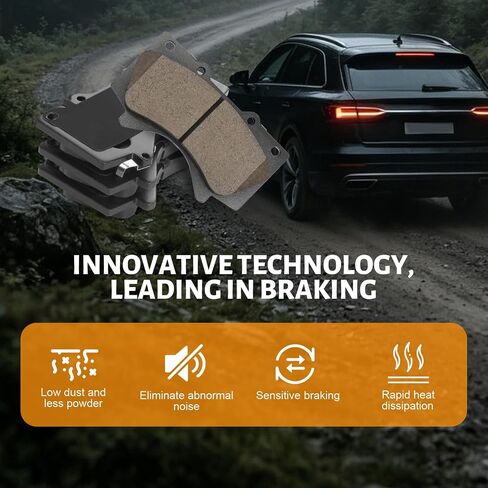 Front Brake Pads for Lexus LX570 and Toyota Land Cruiser/Sequoia/Tundra,Automotive Replacement Disc Brake Pads Set for Car or Truck,Reliable Stopping Power,Low-Dust,Easy to Replace(HZ1303) in Kuwait