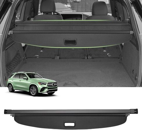 Powerty Custom Fit for Cargo Cover Mercedes-Benz GLC 2016-2022 GLC250 GLC300 GLC350 GLC43 AMG غطاء صندوق السيارة الخلفي القابل للسحب، غطاء أمان الأمتعة أسود (غير مناسب لسلسلة GLC كوبيه)... in Kuwait