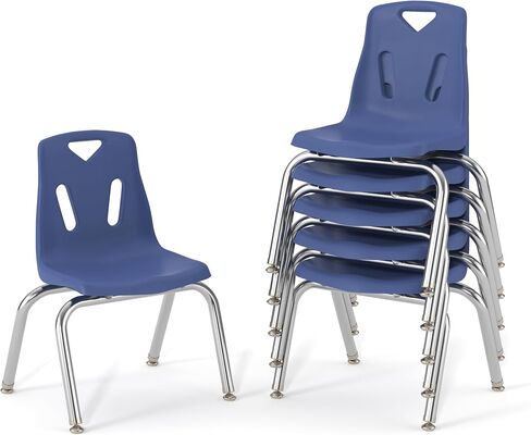 Berries Jonti-Craft 8140JC6007 Stacking Chairs with Chrome-Plated Legs, 10" Height, Yellow, Pack of 6 in Kuwait