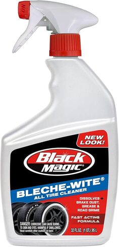 Black Magic 120066-4PK Bleche-Wite Tire Cleaner, 32 oz. (Pack of 4) - Fast-Acing Formula Dissolves Brake Dust, Grime and Road Film Off Tires in Kuwait