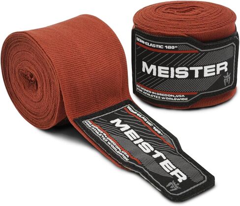 لفافات يد شبه مرنة من Meister Adult مقاس 180 بوصة لفنون القتال المختلطة والملاكمة (زوج) - بني in Kuwait