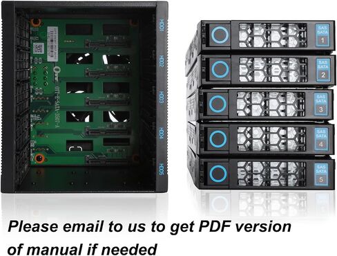 RackChoice Internal Hard Drive Enclosure 5x2.5"/3.5" SATA/SAS Hard Drive Backplane 6 Gbps HDD hotswap in 3xExternal 5.25" Bay Compatible with All Rack Types in Kuwait