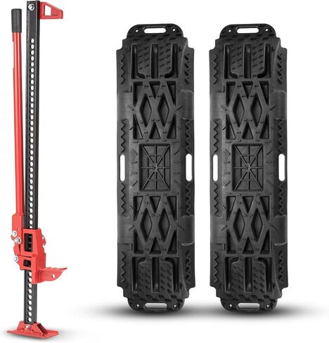 BUNKER INDUST Offroad High Lift Jack with Pair Traction Board Mate,48" FarmJack with Sand Mud Snow Track Mat Board, Offroad Tire Recovery Kit for Car Truck Jeep ATV SUV UTV in Kuwait