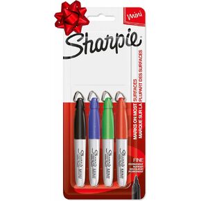 Sharpie 35113PP Mini Sharpie Marker,Permanent,Fine Point,4/ST,BK/RD/BE/GN in Kuwait