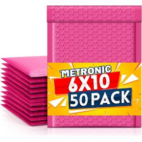 Metronic فقاعات بريدية صغيرة 4x8 "260 حزمة مغلفات بريدية فقاعية ذاتية الغلق مظاريف مبطنة سميكة رسائل بريدية مبطنة باللون الوردي للأعمال الصغيرة حجم قابل للاستخدام 4x7" in Kuwait
