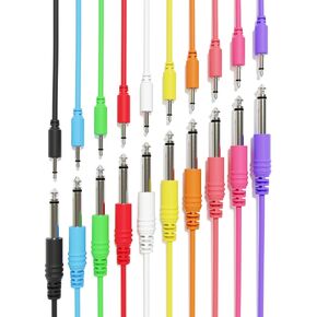 Mono Patch Cables - TS 3.5mm 1/8" to 6.35mm 1/4" [13-Pack | 120 cm - 47.24"] in Kuwait