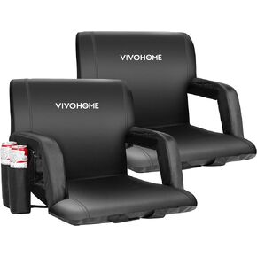 كراسي استاد قابلة للحمل من VIVOHOME للمدرجات مع مسند ظهر مبطن ومساند للذراعين قابلة للتعديل، مجموعة من 2 in Kuwait