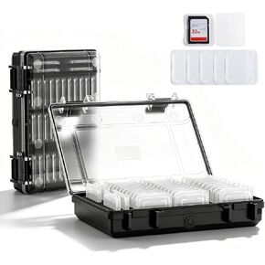 36 Slots Memory Card Case & 36 Transparent Card Cases, Light Gray Camera Memory Card Holder Storage with Individual Plastic Card Holder Case for SD Card, Camer Card Organizer for SD Card in Kuwait
