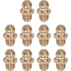 uxcell Brass Straight Grease Fitting 1/4"-28 Thread 8mm Width Hydraulic Grease Fitting Accessories, 10Pcs in Kuwait