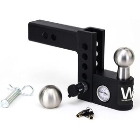 Weigh Safe Aero Hitch - Adjustable Trailer Hitch Ball Mount - 10" Drop Hitch for 2" Receiver - Premium Heavy Duty Steel Trailer Tow Hitch w/Built in Weight Scale for Anti Sway, 12,500 lbs GTW in Kuwait