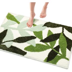Leaf Bathroom Runner Rug 24x60 Non Slip Long Bathroom Rugs Green Extra Large Bath Runner Rugs for Bathroom Microfiber Absorbent Washable Area Rugs in Kuwait