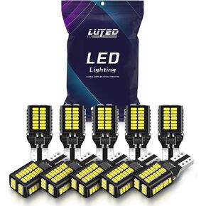 LUYED 194 لمبات LED 900 لومن فائقة السطوع 12 فولت 48-EX 3014 شرائح T10 168 921 912 لمبة إضاءة LED تستخدم لمصباح عرض الأضواء العكسية لمقطورة RV، أبيض زينون، حزمة من 10 in Kuwait