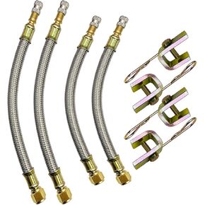 Valve Stem Extenders,4Pcs 7"/180mm Flexible Hexagon Base Valve Stem Extensions Stainless Steel Tire Extenders Braided Valve Stem Extension Adaptors Universal for Most Car Truck Trailer RV Vehicles in Kuwait