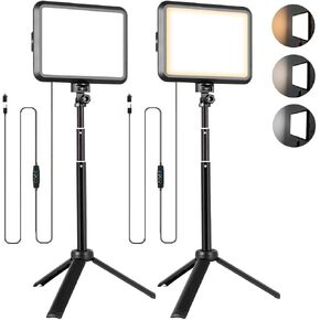 2-Pack Photography Lighting Kit, NiceVeedi 22W LED Video Light Kit, 2900-7000K Studio Light with Tripod Stand, 73" Stream Light for Video Recording in Kuwait