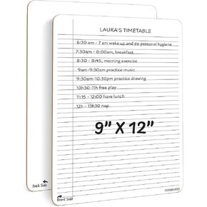Scribbledo Dry Erase Notebook College Ruled Lined Board 9"x12" Reusable Lined Erasable Ruled Writing Note Pad Lapboard, Blank Whiteboard on Reverse in Kuwait