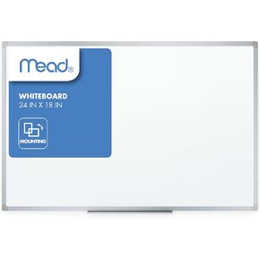 Mead Dry Erase Board, Whiteboard / White Board, 24" x 18", Silver Aluminum Frame (85355) in Kuwait