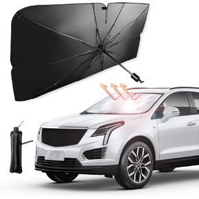 Car Windshield Sun Shade Umbrella, Reflective Sunshade for Car Front Window Blocks UV Rays Heat Keep Vehicle Cool, Foldable Car Shade Front Windshield Car Accessories Interior (55x31 Inches) in Kuwait