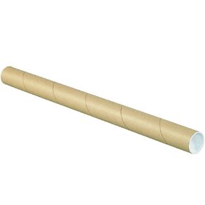 Partners Brand PP1536K Mailing Tubes with Caps, 1-1/2" x 36", Kraft (Pack of 50) in Kuwait