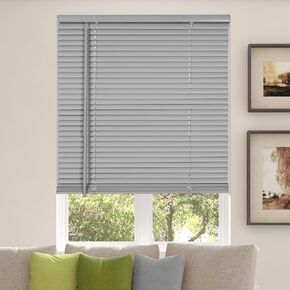 Calyx INTERIORS Room Darkening Vinyl Mini Blinds, Cordless, 1" Slat, 34.5" W x 60" H, White. Inside Mount in Windows 34.75 and Greater; Indoor Window Shades in Kuwait