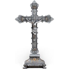 BC Catholic Crucifix Standing Cross, Religious Cross Statue, Cathlic Gift, Hand-painted in Realistic Color, 14.7 inches H by Buildclassic in Kuwait