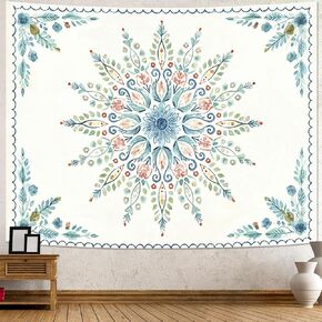 Accnicc Boho Mandala Tapestry Wall Hanging Hippie Bohemian Floral Medallion Indian Tapestry Aesthetic Small Vintage Brown Yellow Meditation Tapestries for Bedroom Living Room Dorm Decor 48 x 36 Inch in Kuwait
