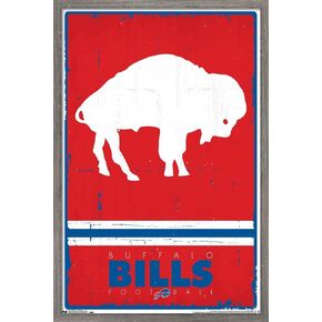 Trends International NFL Buffalo Bills - Retro Logo 15 Wall Poster, 14.72" x 22.37", Barnwood Framed Version in Kuwait