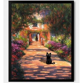 Hamduker Canvas Wall Art Cat Decor for Dorm Bedroom Canvas Prints Aesthetic Monet Cat Posters Living Room Decor (Size: 8''x10''x1pcs) in Kuwait