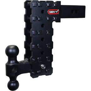 GEN-Y Hitch Solid Shank Adjustable Tow Hitch with Dual-Ball for 2.5" Receiver - 7.5" Drop - 16,000 LB Towing Capacity - 1,600 LB Tongue Weight - Black in Kuwait