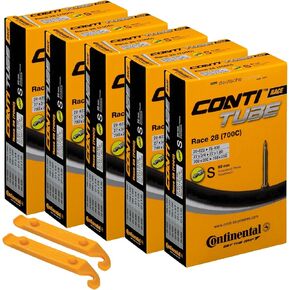 Continental Bicycle Tubes Race 28 700x20-25 S60 Presta Valve 60mm Bike Tube Super Value Bundle (Pack of 5 Conti Tubes & 2 Conti tire Lever) in Kuwait