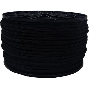 3/8 inch Black Polyester Bungee/Shock Cord - 100 Foot Spool | Marine Grade - High UV and Abrasion Resistance in Kuwait