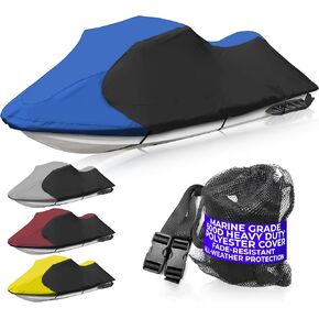 Trailerable Stand-up Jet Ski Cover, Waterproof Marine Grade 600D Heavy Duty Polyester PWC Cover Burgundy/Black Color in Kuwait