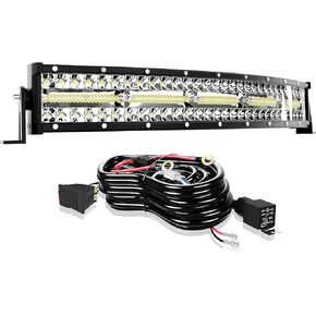 32 بوصة شريط إضاءة LED منحني رؤية التضاريس صف ثلاثي 672 وات مجموعة شعاع بقعة الفيضانات شعاع الطرق الوعرة 2 قطعة 4 بوصة 60 وات أضواء الضباب للقيادة مع مفتاح الروك تسخير الأسلاك للشاحنات ATV UTV جيب قارب بيك اب in Kuwait