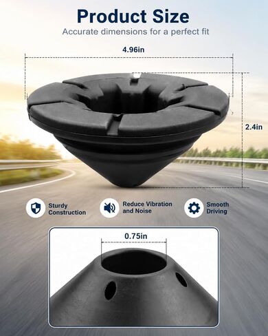عازل زنبركي ملفوف، مطاط تثبيت زنبركي خلفي متوافق مع Honda Civic 2006 2007 2008 2009 2010 2011، مطاط تثبيت زنبركي خلفي علوي يحل محل 52691-SNA-A01 أسود in Kuwait