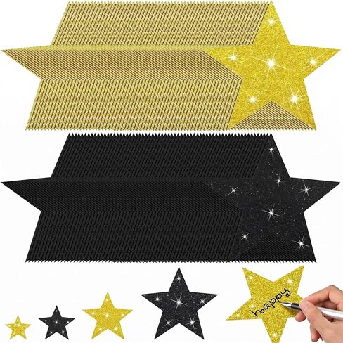 Ctosree 256 Pieces Glitter Star Cutouts Paper Stars Decorations Star Wall Decor Confetti Cutouts for Bulletin Board Classroom Movie Night Party Decoration, 4 Assorted Sizes (Silver) in Kuwait