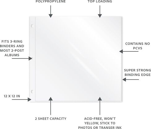 C-Line 62021 Page Protectors, 12x12 Inches, Clear in Kuwait