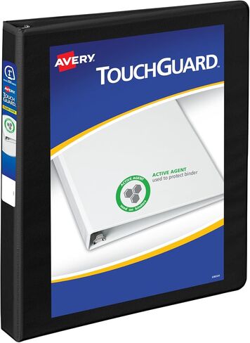 حافظة Avery TouchGuard Protection 3 حلقات، غطاء قابل للتخصيص، حلقات مائلة 4 بوصة، 1 حافظة بيضاء (17145) in Kuwait