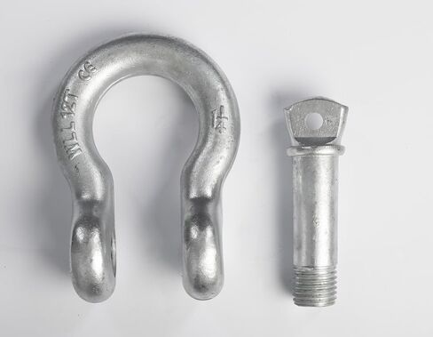 Hi-Gear 1-1/8’’ D Ring Bow Shackle, 9.5 Ton (21,000 Lbs) Working Capacity, Truck Bed Accessories, with 1 1/4'' Screw Clevis Pin Galvanized, for Rigging, Towing & Overhead Applications, Pack of 2. in Kuwait