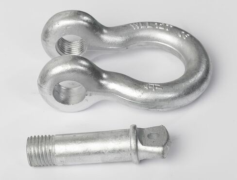 Hi-Gear 1-1/8’’ D Ring Bow Shackle, 9.5 Ton (21,000 Lbs) Working Capacity, Truck Bed Accessories, with 1 1/4'' Screw Clevis Pin Galvanized, for Rigging, Towing & Overhead Applications, Pack of 2. in Kuwait