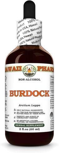 Hawaii Pharm Burdock Alcohol-Free Liquid Extract, Organic Burdock (Arctium Lappa) Dried Root Glycerite Natural Herbal Supplement 2 oz in Kuwait