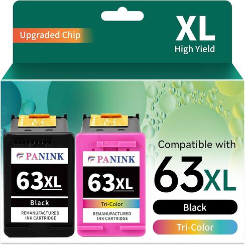 استبدال خراطيش الحبر المعاد تصنيعها لحبر طابعة HP 63 XL HP 63 Ink HP63 63XL خراطيش حبر سوداء اللون حزمة كومبو للطابعة 3830 4650 5200 5255 4520 4512 1112 2132 3630 3632 in Kuwait
