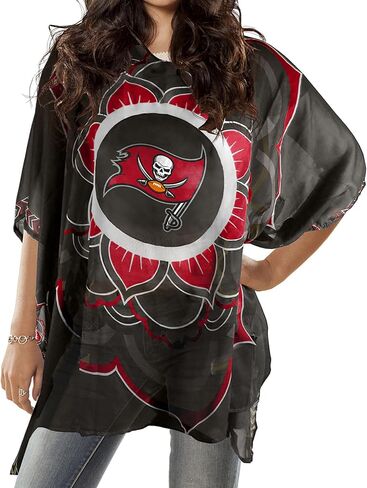 Littlearth womens NFL Las Vegas Raiders Sheer Caftan with Flower Design, Team Color, One Size in Kuwait