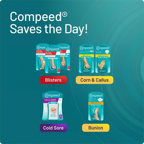 Compeed Medium Size Blister Plasters, 12 Hydrocolloid Plasters, Foot Treatment, Heal Fast, 100% Plastic Free Carton Pack,12 Count (Pack of 1) in Kuwait