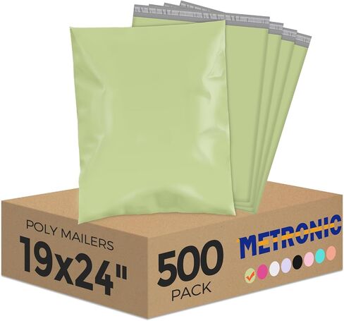Metronic Poly Mailers 10x13 50 حزمة، حقائب شحن للأعمال الصغيرة، مقاومة للماء والطقس ومقاومة للتمزق، مغلفات بريدية ذاتية الغلق، أكياس تغليف للملابس، أزرق ضبابي in Kuwait