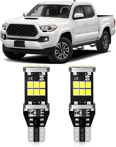 T15 921 912 906 مصابيح LED 2835 شرائح متوافقة مع 2016 2017 2018 2019 2020 2021 Toyota RAV4 Back Up Reverse Lights زينون أبيض، حزمة من 2 in Kuwait
