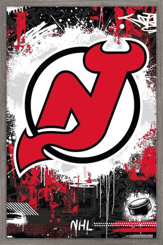 Trends International NHL New Jersey Devils - ملصق حائط بشعار الحد الأقصى 23 in Kuwait