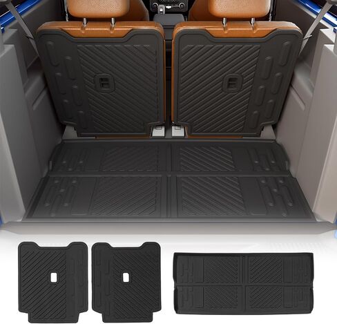Rongtaod Fit 2020-2024 Ford Escape Cargo Mat Trunk Mat Cargo Liner TPE جميع الأحوال الجوية غطاء المقعد الخلفي حامي 2023 Escape Accessories (مسند الظهر + حصيرة صندوق السيارة) in Kuwait