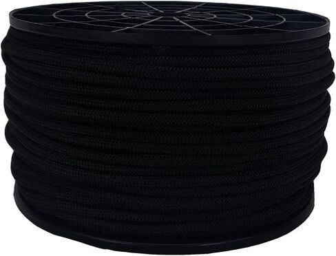 3/8 inch Black Polyester Bungee/Shock Cord - 100 Foot Spool | Marine Grade - High UV and Abrasion Resistance in Kuwait