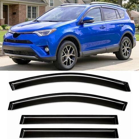 2026 2027 واقيات المطر داخل القناة منحرف حاجب النافذة الجانبية لسيارة Toyota RAV4 LE XLE Premium SE XSE Limited Woodland، يمكن الاعتماد عليه RAV 4 Vent Shade in Kuwait